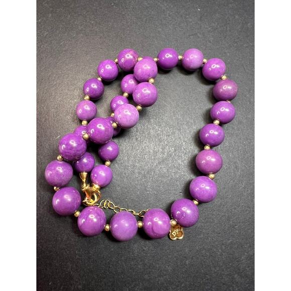 NEW Phosphosiderite graduated beaded necklace in vermeil - Picture 4 of 14